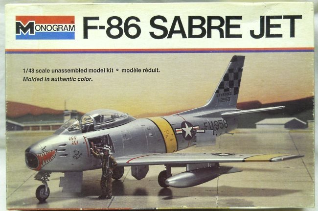 Monogram 1/48 F-86 Sabre Jet, 5402 plastic model kit